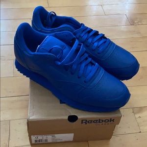 all blue reebok classics